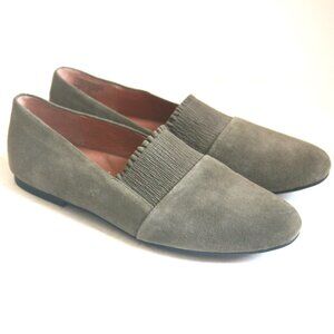 Size 8.5 - GENTLE SOULS Women's Olive Suede Eugene Ruffle Flat Shoes